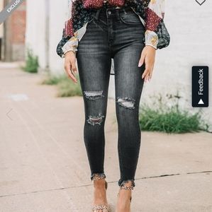 KanCan High-Rise Grey/Black skinny